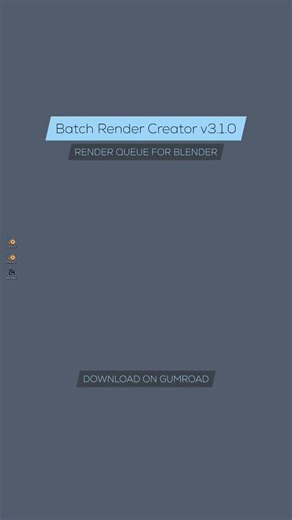 Wanderson Magalhães on Instagram: "🔥UPDATE: Batch Render Creator 3.1.0 Is Here - New Tools and Bug Fixes 🔥 Render queue for Blender, that works like a lightweight render farm on your own machine. You can queue multiple Blender files, pause and resume rendering, and keep production moving without manually opening projects one by one. This helps you stay focused on creation while BRC handles the repetitive render management work in the background, especially useful when you have multiple scenes,