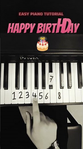 تعليم عزف بيانو بسهولة للمبتدئين 🎹🎶 Happy Birthday Piano TUTORIAL #piano #tutorial #pianolessons