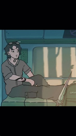 looping gif for uni 🚂 choo choo #digitalartist #animation #originalcharacter #procreate