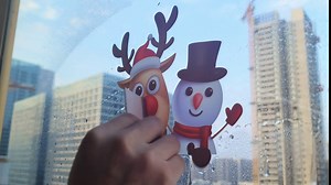 Christmas Decorations Window Clings Decals,Window Stickers Decorations for Glass Windows, Christmas Snowflake Deer Santa Claus Window Clings for Holiday Home Office School Decorations