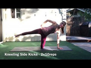 Kneeling side kicks