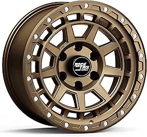 RockTrix RT114 17 inch Wheel 6x139.7 6x5.5 Bolt Pattern, 17x9-12mm Offset, 4.5 Inch Backspace, fits Chevy Colorado Silverado 1500 and fits GMC Canyon Sierra 1500, Matte Bronze 6 Lug Rim