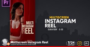 Modern Split Screen Instagram Reel with Dynamic Glitch Effects
