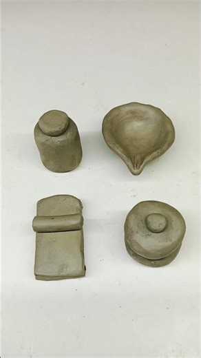 DIY Mini Clay Kitchen Set Handmade Kitchen Set #clay #art #ytshorts