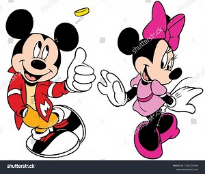 Mickey Mouse Coin Minnie Mouse Pink Stock Vector (Royalty Free) 2385232995 | Shutterstock