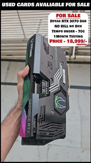 USED Zotac AMP holo RTX 3070 8gb For sale