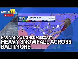 Heavy snowfall moving through Maryland