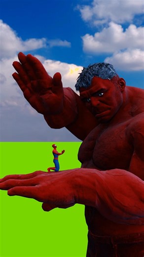 Big Red Hulk Vs Spider-man Epic Crunch Battle #animation #shorts