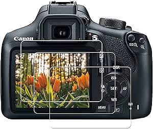 PCTC Rebel T7 T6 T5 Screen Protector for Canon EOS Rebel T7 T6 T5 DSLR Camera, Compatible with Canon EOS 1500D 1300D 1200D Screen Protector(3 Packs)