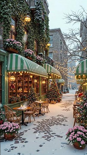 Soothing Winter Jazz at a Charming Christmas Street Café 🎄 Soft Jazz Music for Study & Reading