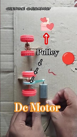 Main engine connect with dc motor pulleys #engine #pulley #youtubeshorts