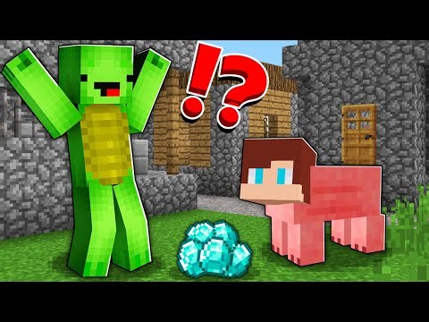JJ became a Helper Pig for Mikey in Minecraft! Maizen