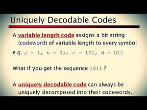 Data Compression Lecture 4 Coding:- Uniquely Decodable Codes