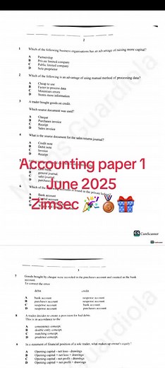 Accounting Paper 1 - June 2025 Session Overview