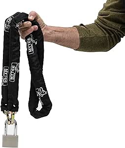 Mytee Products Anti Cut Security Chain and Lock Kit - 3 Foot x 3/8 Inch Thick Hardened Chain for Bikes, Containers, Trailers, ATV's, Motorcycles with Cut Proof Lock & Carrying Case