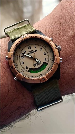 Timex Expedition MF13 on a smooth seatbelt Nato Strap by WAMD India | Ana-digi Watch