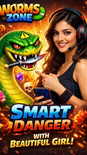 😱worms zone game smart danger Snake wait for end 🐍🔚 #gaming #shorts #gamer #wormszone #viral