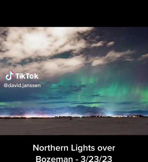 Never thought I’d see this so close to home. #northernlights #timelapse #fyp #montana #bozeman #bridgermountains #auroraborealis