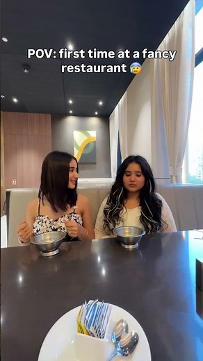 pov : that one girl first time in fancy restuarant be like.........?