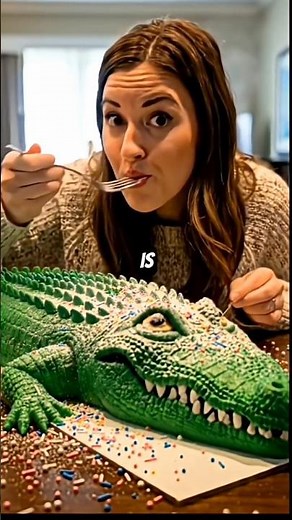 Crocodile The Final Reveal of This Hyper-Realistic Cake Will Shock You 😱 #trending #AI