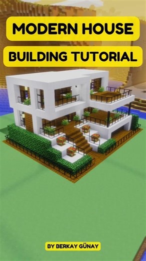 Easy Modern House Building Tutorial Shorts 6 #shorts #shortvideo #minecraft #minecraftshorts #short