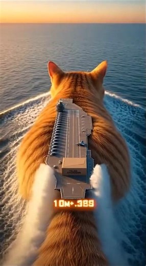 外星人餵這隻千呎巨貓吃漢堡Alien feeds this 1,000ft Cat🍔#Shorts #UFO #UAP #OrangeCat #VFX #Alien #FunnyCat#肥橘貓#外星人