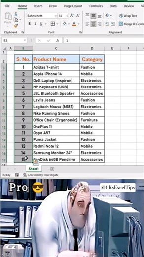 Format Serial Numbers Like This in Excel 😱 #excel #exceltips #exceltricks #spreadsheet #shorts
