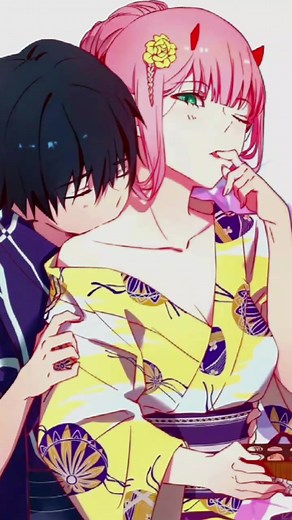 Zero Two and Hiro Kissing Moments Compilation