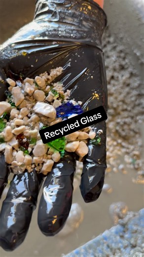 Replacing concrete aggregate with recycled glass to see how it affects the mix. Make sure to come back and see the results when we break the test cylinders. #nevadareadymix #trialbatch #concrete #aggregate #recycling