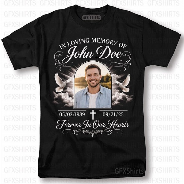 Custom Memorial Photo Shirt, Personalized in Loving Memory T Shirt, RIP Remembrance Gift, Funeral Tribute Shirt, Sympathy Photo Tee - Etsy