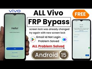ALL Vivo FRP Bypass, “Android 15”, Gmail ID Not Login, Screen lock changed, Free, All Problem Solved