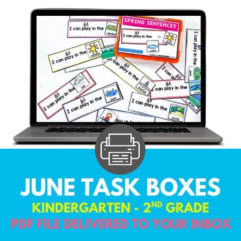 June Task Boxes K-2 | Independent Work Systems | Task Box Activities