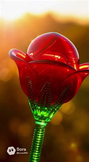 This Red Rose Is Actually Made of Glass #craft #diy #aesthetic