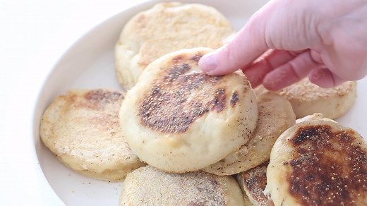 These Homemade English Muffins are PERFECT! They're soft and fluffy on the inside and loaded with tons of nooks and crannies. These easy English muffins are so much better (and healthier) than store-bought AND they are also a lot easier to make than you would think! These English Muffins are great to double batch and freeze for later. Serve them with jam, butter, honey, or with eggs benedict. Here's the recipe: https://chefsavvy.com/homemade-english-muffins/ | Chef Savvy