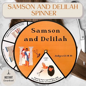 Printable Samson and Delilah Spinner Wheel, Samson and Delilah Craft, Sunday School Activity, Kids Ministry Craft, Bible Activity for Kids - Etsy
