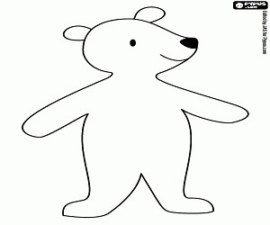 Drawing of the little bear,Baby Bear coloring page printable game