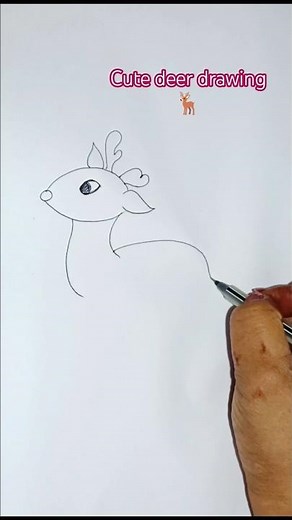 Cute deer drawing easy steps for beginners🦌 #drawing #niwisartcraftgallery #cuteartwork #shorts