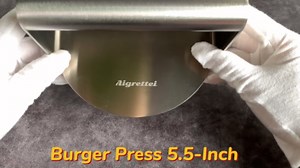 Burger Press - Stainless Steel Burger Smasher Tool - Smooth & Non-Stick Surface -Round Utensil for Grilling Meat Patty, Steak, Hot Dog, Grill Flattener for Steaks, Panini, Sandwich, 5.5x5.5