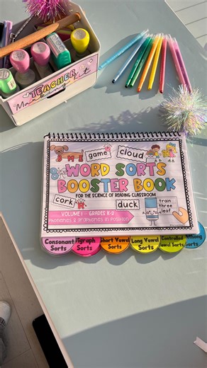 Ally 🫶🏼 Teacher 🧚 Resource Creator on Instagram: "They’re here!! Comment “SORTS” for intentional, research aligned word sorts 😍 Who was going to tell me I was doing this wrong? 🙇🏼‍♀️ 🙃And no, it’s not that I cut backwards sometimes 😮‍💨But it IS phonics related (don’t forget to SAVE this post for later reference!) ✔️I discovered I was doing phonics word sorts wrong this whole time… 👇🏻Why? 🔥Because my students weren’t actually thinking about spelling patterns — they were just cutting a