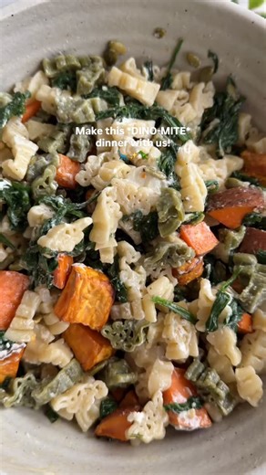 1.3K views · 9 comments | One *DINO-MITE* dinner, coming right up! 秊✨練 Sautéed spinach, roasted sweet potatoes, goat cheese, pepitas, and a butter-sage sauce meet our fun, playful @worldofpastabilities Dinosaur Pasta for the ultimate fall bowl. 李 With 100+ shapes, you’re guaranteed to have clean plates + happy bellies! 殺 #Pastabilities #PastaShapes #FallPasta #HarvestBowl | World of Pastabilities | Facebook