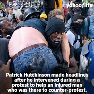 Patrick Hutchinson's daughter and her friends could not contain their excitement when they saw him hailed a hero on the news for helping an injured counter-protester. ❤️ | Yahoo Life