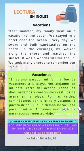 Lectura en pasado simple (PRINCIPIANTE) Es un tiempo verbal que nos sirve para hablar de acciones o situaciones completadas que ocurrieron en el pasado y no tienen conexión con el presente, permitiéndonos contar historias, experiencias, eventos que hayan concluido. Comenta VERBO si pudiste identificar los verbos conjugados en pasado simple 👀 #inglesonline #grammar #vocabulary #english #idiomas #inglesbasico