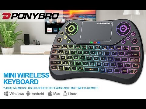 (Newest Version) PONYBRO Mini Wireless Keyboard with Touchpad Mouse,Backlit Remote Keyboard (MK1)