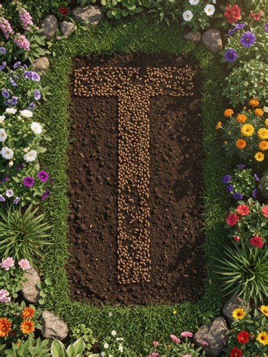 Floral Letter T from Seed to Bloom – Time-lapse Garden Art