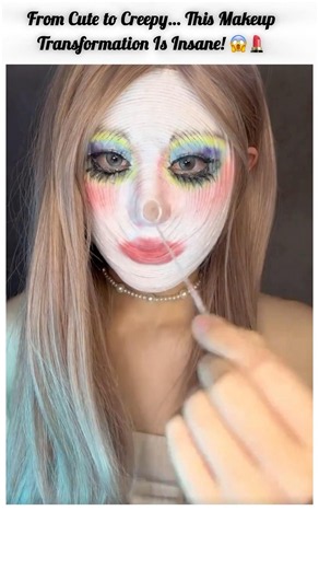 Creepy Clown Makeup Transformation 😱🎨 | Satisfying Makeup ASMR #shorts #makeup