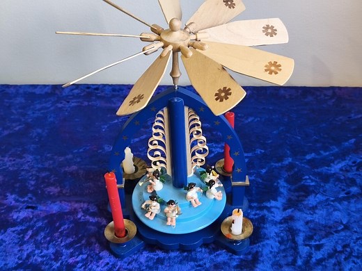 Vintage German Christmas Pyramid Carousel From 1970s GDR With 9 Musical Angels and Candle Heat Spinner, Erzgebirge Folk Art Hand Made - Etsy