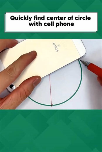 Find center of circle with cell phone #math