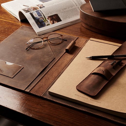 Personalized Leather Padfolio: Hard Cover Legal Pad & Corporate Gift - Etsy