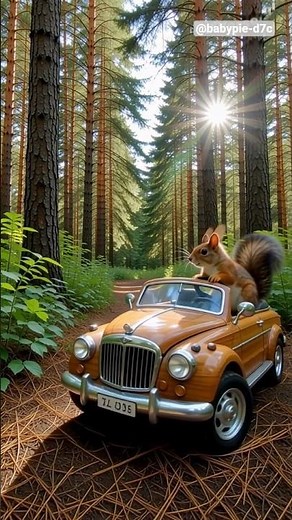 Squirrel driving Car 😍 #funny #shortvideo #shorts #youtubeshorts