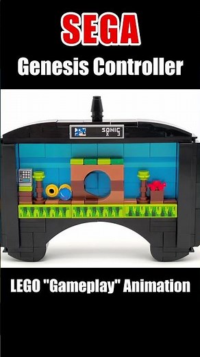 LEGO Sonic Spins Through a Micro-Loop! 🌀💙 (SEGA Genesis Controller Build Bonus Clip)